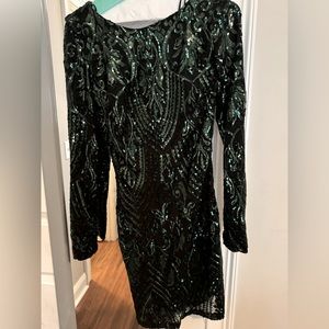 Windsor sequin long sleeve dress. Size Med